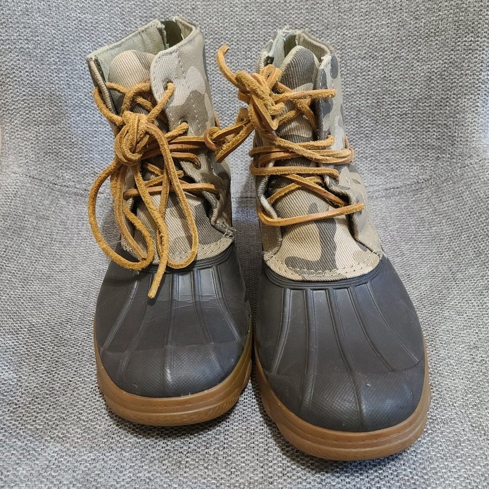 Sperry Saltwater Wedge Camo Waterproof Boots 7.5